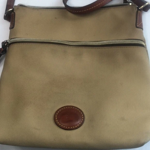 Dooney & Bourke Khaki Tan Nylon Collection Adjustable Shoulder Crossbody Bag - Picture 3 of 16